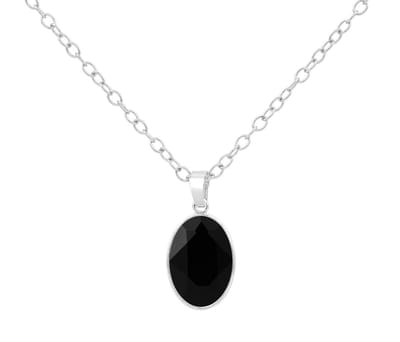 ARLIZI 1691 Ketting Swarovski Kristal Zwart - 925 Sterling Zilver - 45 cm