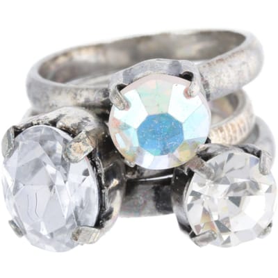 Behave - Ring - Vintage Antiek Zilverkleurige Ringenset met Kristal | Retro & Uniek | Nikkelvrij