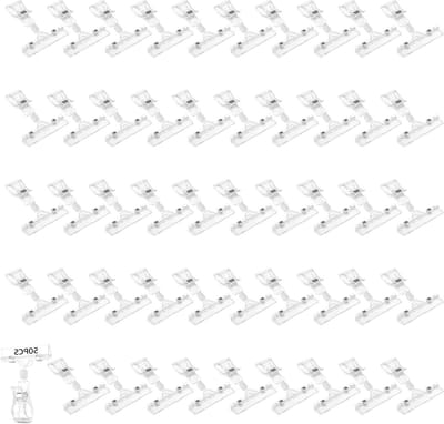 Prijskaartjes Houder Clips - 50 Stuks - Draaiende Plastic Signaalhouder - Labelhouder voor Producten, Verkoopstands en Supermarkten