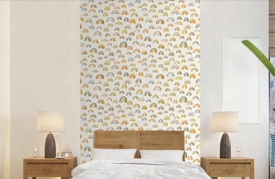 Behang - Fotobehang Regenboog - Pastel - Kinderen - Breedte 150 cm x hoogte 240 cm