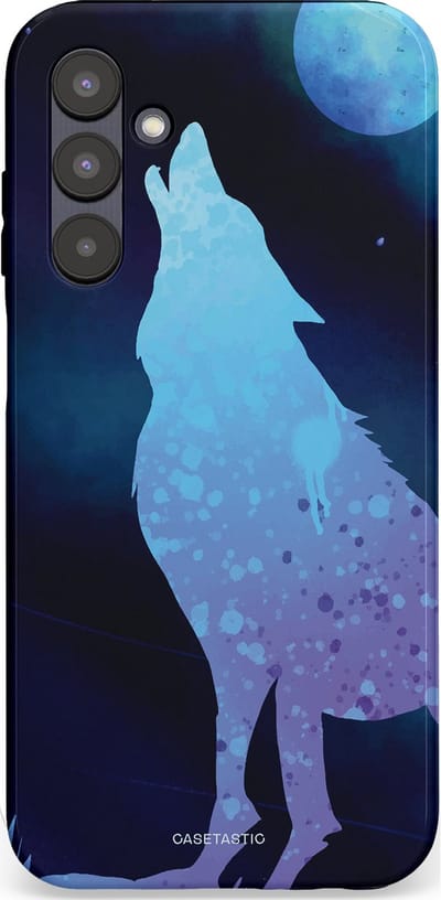Casetastic Hoesje Geschikt voor Samsung A25 - Stijlvolle Beschermende Duo-layer Case - Blauwe Wolvennacht
