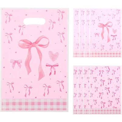 30 Stuks Roze Strikpatroon Draagtassen, Verjaardag, Familievakantie, Feestdecoratiebenodigdheden, Cadeauverpakkingsbenodigdheden, Snoep- en Koekjesdraagtassen one-size veelkleurig