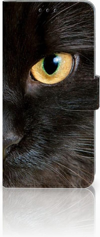 Huawei P30 Pro Telefoonhoesje met Pasjes Zwarte Kat