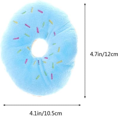 Blauw Donut Hondenspeelgoed met Piepfunctie - Zacht Pluche Kauwspeeltje voor Puppy's