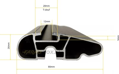 Dakdragers geschikt voor de Kia Picanto vanaf 2024 glad dak - Aluminium - Hoog laadvermogen 100kg - Wingbar - Zwart - Merk Farad