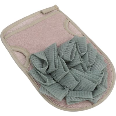 Douche Waskom Handschoen Handheld Exfoliërende Handdoek Badbloem 2-zijdige Rugschrobber voor Volwassenen gray