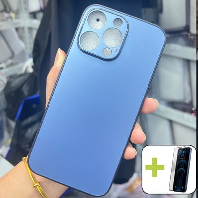 Hoesje voor iPhone 16 Pro, Siliconen Case, PC Anti-Vingerafdruk Hoes, Ultradun Lichtgewicht Schokbestendige Hoesje voor smartphone, Blauw - Screenprotector