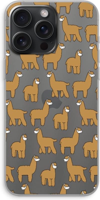Case Company® - Hoesje geschikt voor iPhone 15 Pro Max hoesje - Alpacas - Soft Cover Telefoonhoesje - Bescherming aan alle Kanten en Schermrand