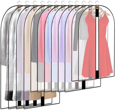EXCITAT Kledinghoes - Pakhoes - Paktas - met rits - Kledinghoes - voor jassen, mantels, avondjurken, pakken - semi-transparant - 12 stuks