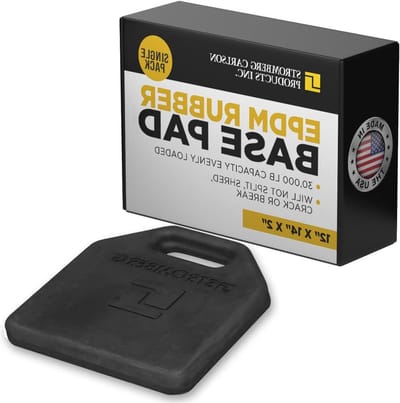 Rubberen Pad - Ondersteuningsmat - Stabilisatie Voertuig - Gegoten EPDM Rubber - 12x14x2 Inch - Zwart