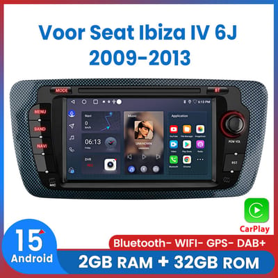 Awesafe Autoradio - Geschikt Voor Seat Ibiza IV 6J 2009 t/m 2013 - Draadloos Apple Carplay & Android Auto - Android 15 - Radio met navigatie - 7 inch HD touchscreen - Radio Scherm - Ram 2GB + Rom 32GB - 2009 2010 2011 2012 2013