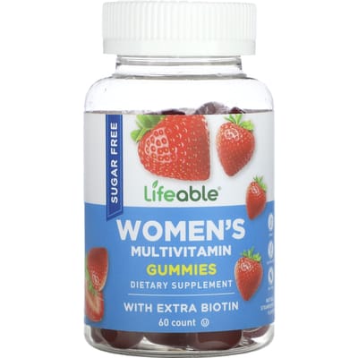 Lifeable, multivitamine gummies voor vrouwen, suikervrij, natuurlijke aardbeiensmaak, 60 gummies