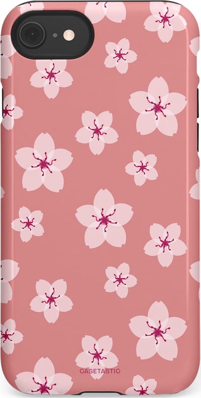 Casetastic Hoesje Geschikt voor Apple iPhone 7/8/SE - Stijlvolle Beschermende Duo-layer Case - Roze Sakura Bloesems Elegante Japan Rituals