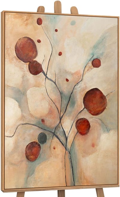 Canvas schilderij handgeschilderd scarlet constellations abstract – YS-Art Gallery – Luxe wanddecoratie voor woonkamer – Modern schilderij voor slaapkamer en hal