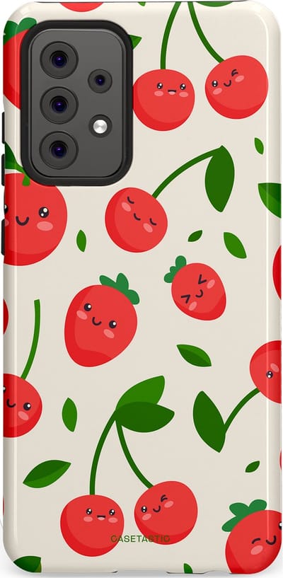 Casetastic Hoesje Geschikt voor Samsung A52 (4G/5G/s) - Stijlvolle Beschermende Duo-layer Case - Knappe Kers