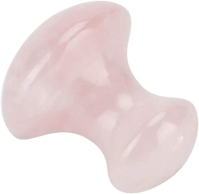 Gua Sha Massage Steen van Roze Kwarts in Paddenstoelvorm voor Ontspanning van Gezicht en Hals, Perfect voor Schoonheidsspa en Huidverzorging