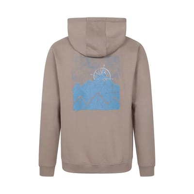 Mountain Warehouse Heren Graphic Textured Volledige Ritssluiting Hoodie (Bruin)