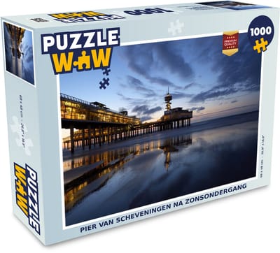 Puzzel Pier van Scheveningen na zonsondergang - Legpuzzel - Puzzel 1000 stukjes volwassenen