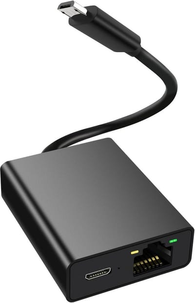 Ethernet-adapter micro-USB naar RJ45 voor streamingapparaten