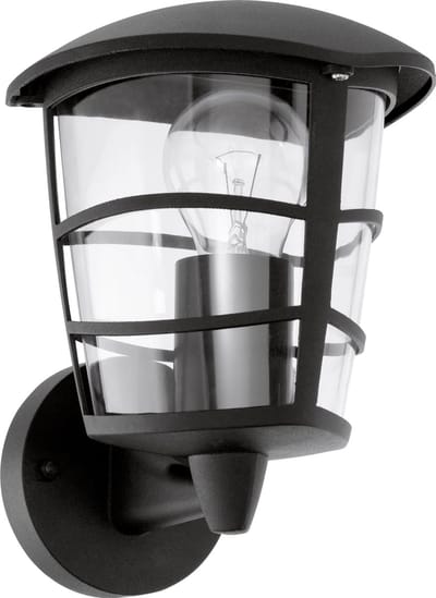 EGLO Aloria - Buitenverlichting - Wandlamp - 1 Lichts - Zwart - Helder