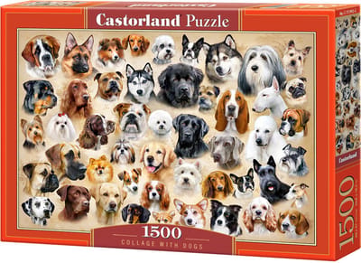 Castorland Collage with Dogs – Puzzel – 1.500 stukjes – Satijnen afwerking – Perfecte pasvorm – Europese kwaliteit
