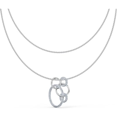 Swarovski Steen Serie In elkaar grijpende Ketting Dames kettingen Zilver 5512604 One Size white