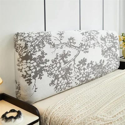 Luxe Jacquard Hoofdbordhoes Slaapkamer Stretch Bedhoofdhoezen Anti-vuil Bedrug Beschermer Stofdichte Hoezen voor Huis Hotel L120cm  H50-60cm  S gray