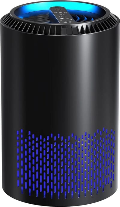 Luchtreiniger Hepa H13-filter met 3 filterniveaus voor mensen met allergieën - 99.97% filtervermogen - zwart met aromatherapie