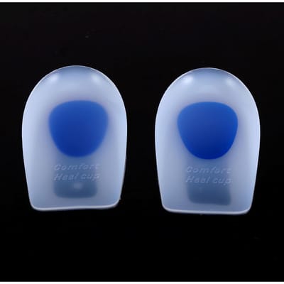 1 Paar Siliconen Hielcup Schokdempende Inlegzolen Hielondersteuning Inlegzolen Pads(L) blue