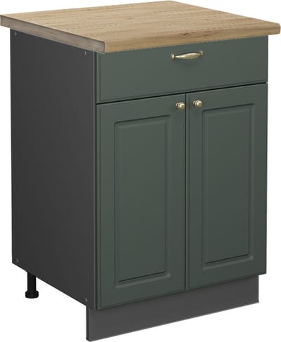 Vicco Fame-Line Keukenonderkast – 60 cm met lade, WB Eik Groen-Goud Landhuis