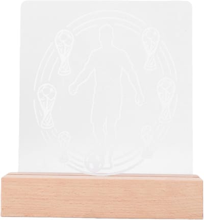 Voetbal Lamp - Decoratieve Lamp - Kamer Decoreren - Acryl Silhouet - 16 x 14.7 cm - Meerdere Kleuren