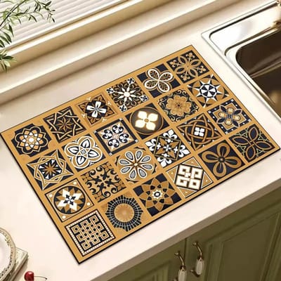 Afdruipmat, decoratieve mat voor het drogen van vaat, keukenmat, absorberende vaatmat, absorberende afdroogmat, keukentapijtbenodigdheden 40x60cm