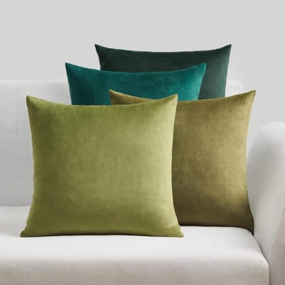 Zachte Fluwelen Kussenslopen Set van 4, Decoratieve Kussens voor Bank en Slaapkamer, 50 x 50 cm, Groen met Gradient Kleur