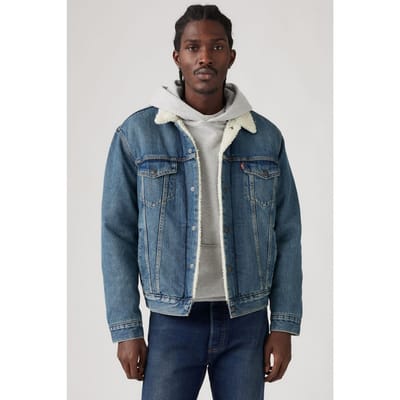 Levi's Type 3 Sherpa Trucker Fable Maat: S | Spijkerjassen Outlet | Heren | Blauw