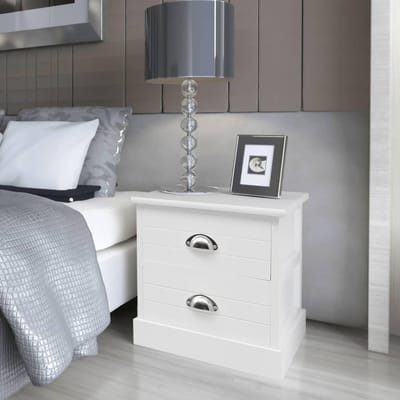vidaXL - Nachtkastjes - Franse - stijl - 2 - stuks - wit