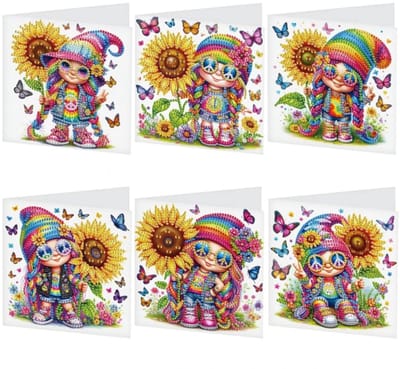 Diamond Painting Kaarten - Verjaardag - Regenboog - Feest - Taart - Bal