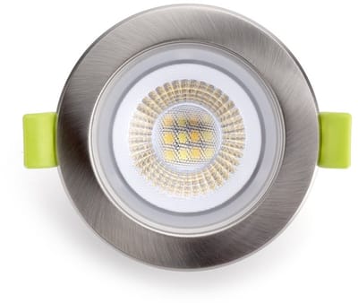 Integral LED inbouwspot Satijn Nikkel 5W 600lm 38º Instelbare Lichtkleur | zaagmaat 6.5cm | Dimbaar | IP65 | Geen fitting | Warm Wit-Koel Wit-Daglicht | 5 watt | 25.000 Branduren