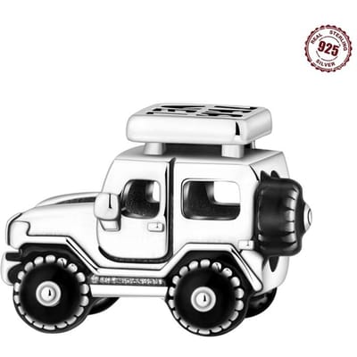 Koperen Metaal 4 Stijlen Kerst Bedel Kralen Component Kralen Componenten Panda Off-Road Voertuig Moeder-Dochter Verwantschap Authentiek Origineel Armband Hoog gray