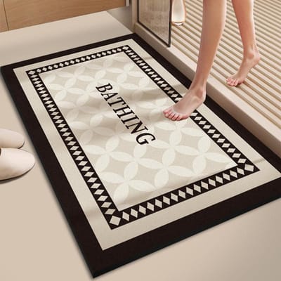 Badkamervloermatten Absorberend en Antislip Badkamerdeurmatten Vuilafstotend Gemakkelijk te Onderhouden Sneldrogende Voetmatten 40*60cm