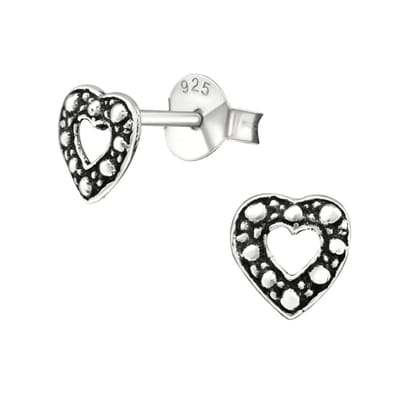 Aramat Jewels | Oorbellen | Zilveren Bali Oorbellen met Hartje | | | |6mm | Zilver | Kinderen, Volwassenen | Verkleurd niet