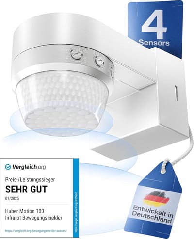 360° Infrarood Bewegingsmelder met 4 Sensores en Fresnel-lens - IP65 Geschikt voor LED