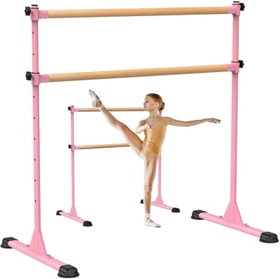 Dailygoods- Balletbar Vrijstaand - Verstelbaar - Robuuste Dansbar - Antislip Rubber Pads - Verbeterde Stabiliteit - Geschikt voor Kinderen