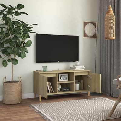 vidaXL - Tv-meubel - met - houten - poten - 103,5x35x50 - cm - sonoma - eikenkleurig