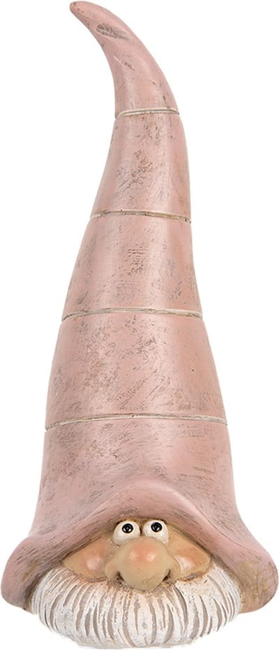 Clayre & Eef Decoratie Beeld Kabouter 6x6x13 cm Roze Kunststof