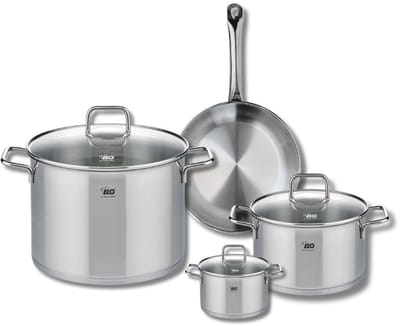 Set van 1 Koekenpan 24 cm en 3 kookpotten 12, 20 en 26 cm Elo Profi Citrin