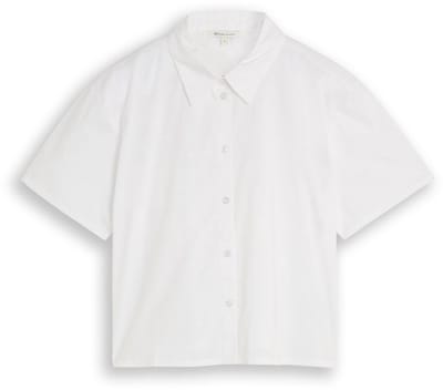 Tom Tailor Denim - Boxy fit overhemdblouse met borduursels - Maat XXL - white tonal daisy embroidery