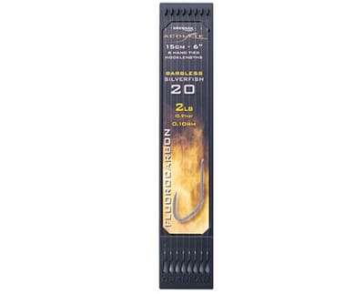 Drennan Onderlijnen Acolyte Silverfish Barbless (15cm) - Maat : Haak 20 - 0.10mm