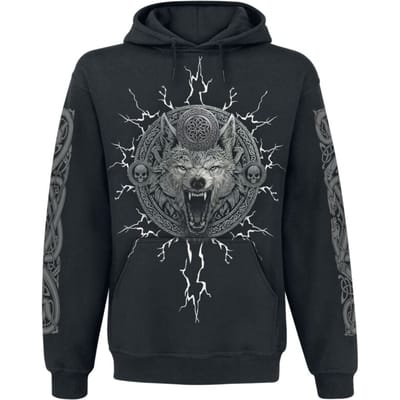 Spiral Trui met capuchon - Valhalla - S tot 4XL - voor Mannen - zwart
