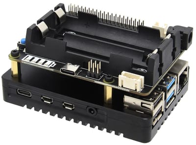 Geekworm Raspberry Pi X728 V2.5 (Max 5.1V 6A) 18650 UPS & Power Management Board - Raspberry Pi Voeding - Met Auto on en Veiligheid Uitschakeling - Exclusief Raspberry Pi 4 !!!