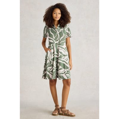 White Stuff Ria Jersey Shirt Dress Green Print Taglia: 12 REGULAR | Abiti in T-Shirt Outlet | Donna | Verde